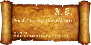 Muránszky Benjámin névjegykártya